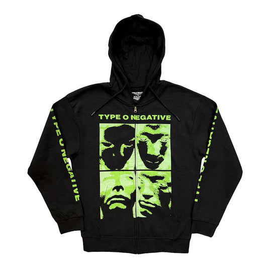 Black - Front - Type O Negative Unisex Adult Full Zip Hoodie