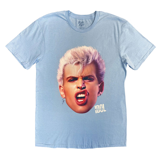 Blue - Front - Billy Idol Unisex Adult Lip Curl T-Shirt