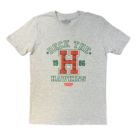 Grey - Front - Stranger Things Unisex Adult Deck The Hawkins T-Shirt