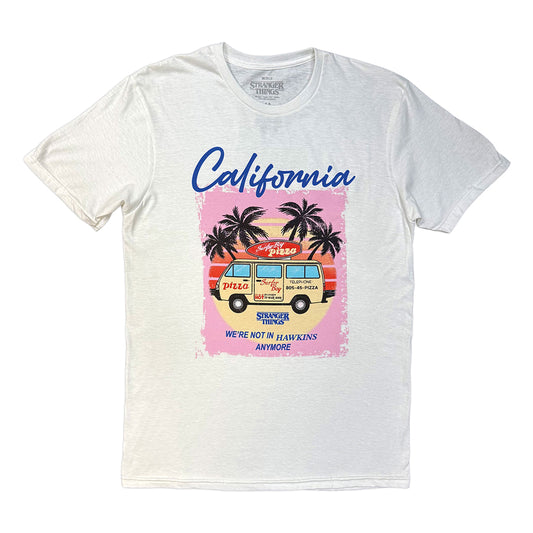 White - Front - Stranger Things Unisex Adult California T-Shirt