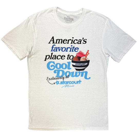 White - Front - Stranger Things Unisex Adult Ahoy Gool Down T-Shirt