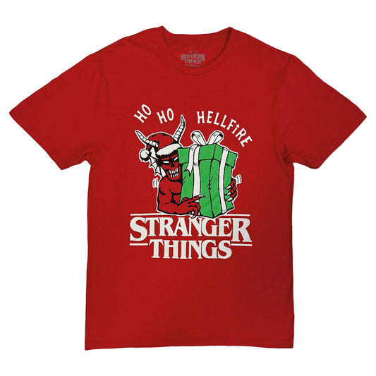 Red - Front - Stranger Things Unisex Adult Ho Ho Hellfire T-Shirt