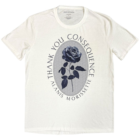 White - Front - Alanis Morissette Unisex Adult Rose T-Shirt