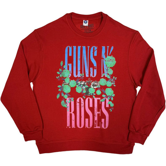 Red - Front - Guns N Roses Unisex Adult Guns & Vine Oversized Sweatshirt