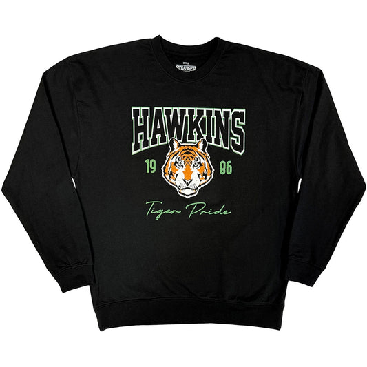Black - Front - Stranger Things Unisex Adult High School Hawkins Sweatshirt