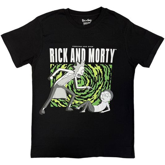 Black - Front - Rick And Morty Unisex Adult Vortex T-Shirt
