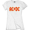 White - Front - AC-DC Womens-Ladies Logo T-Shirt
