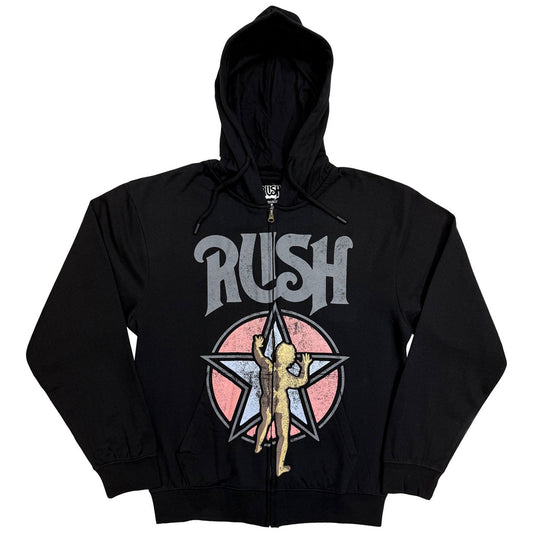 Black - Front - Rush Unisex Adult Starman Hoodie