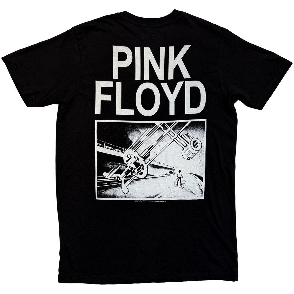 Black - Back - Pink Floyd Unisex Adult Bike Gear Back Print T-Shirt