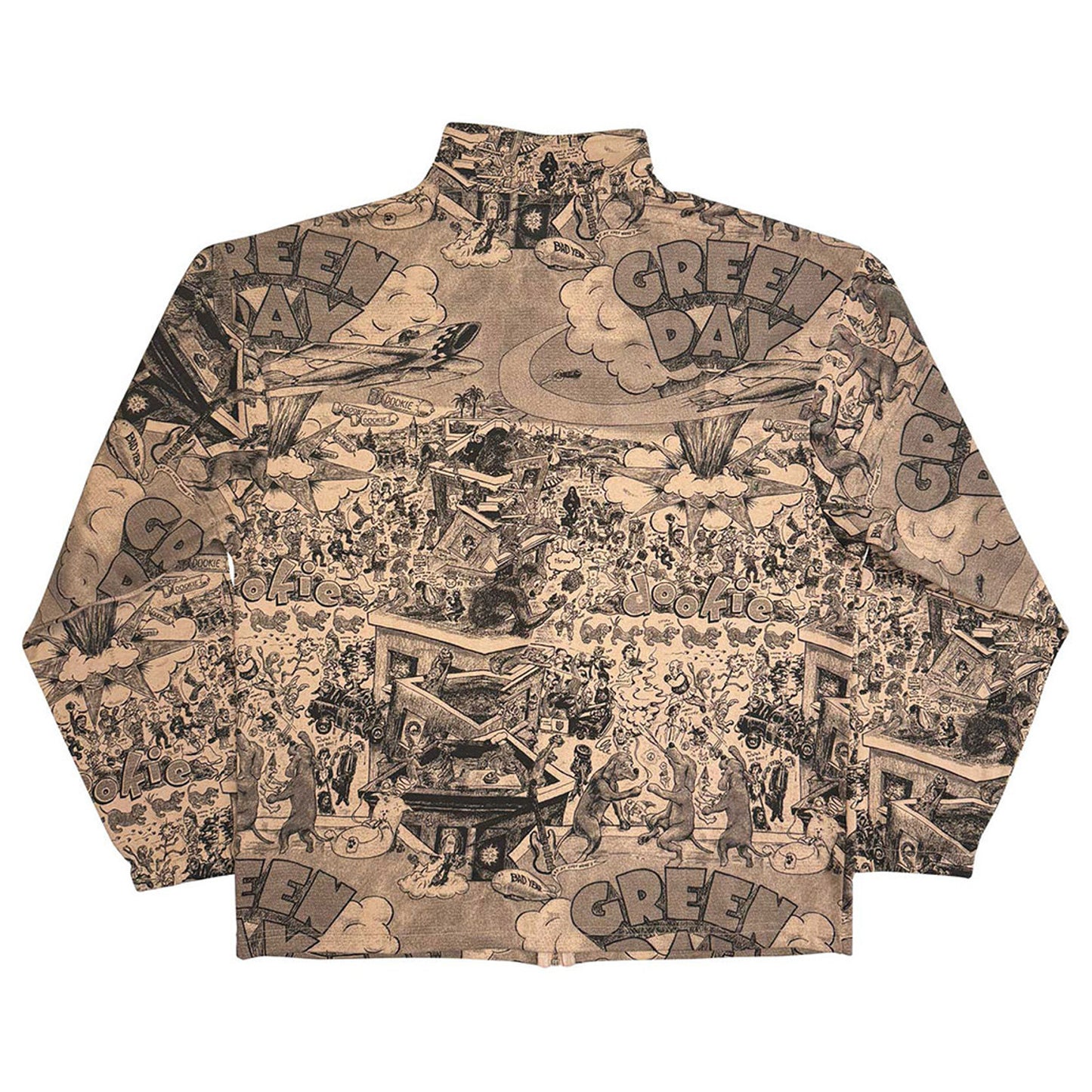 Brown - Back - Green Day Unisex Adult Dookie All-Over Print Zipped Jacket