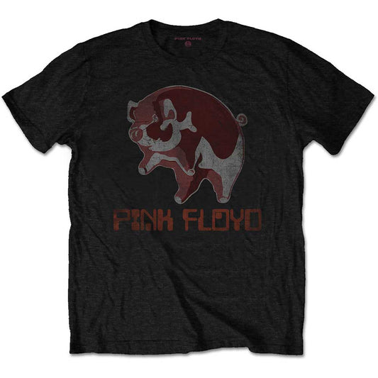 Black - Front - Pink Floyd Unisex Adult Ethnic Pig T-Shirt