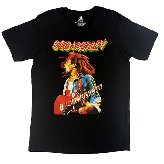 Black - Front - Bob Marley Unisex Adult Live Concert Back Print T-Shirt