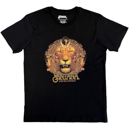 Black - Front - Santana Unisex Adult Lionhead T-Shirt