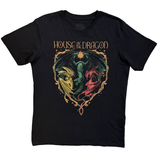 Black - Front - House Of The Dragon Unisex Adult Dragon Crest T-Shirt