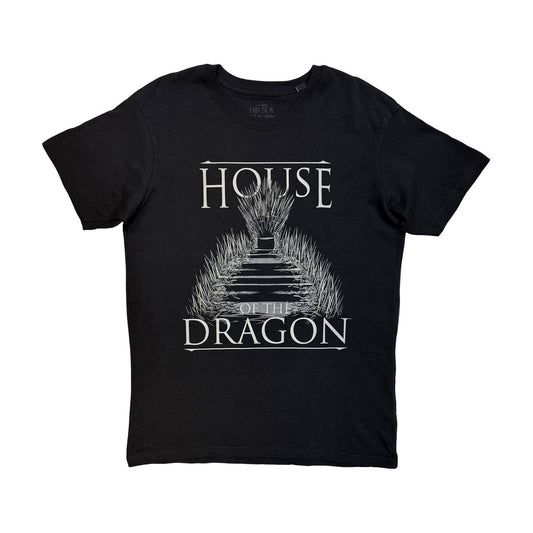 Black - Front - House Of The Dragon Unisex Adult Iron Throne T-Shirt