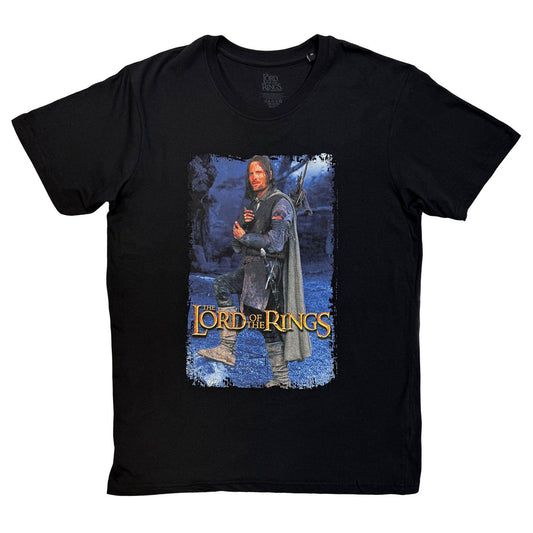 Black - Front - The Lord Of The Rings Unisex Adult Homage Aragorn Standing T-Shirt