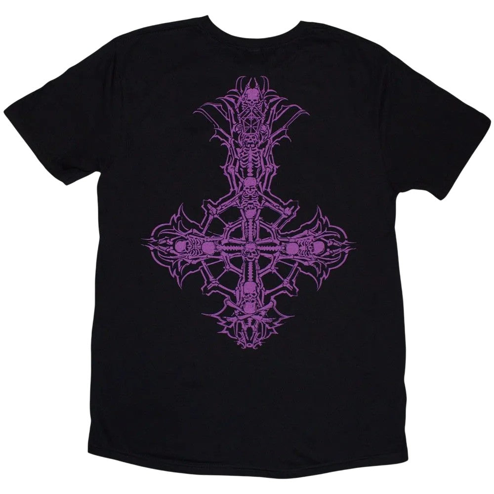 Black - Back - Ghost Unisex Adult Grucifix Metal Logo Back Print T-Shirt
