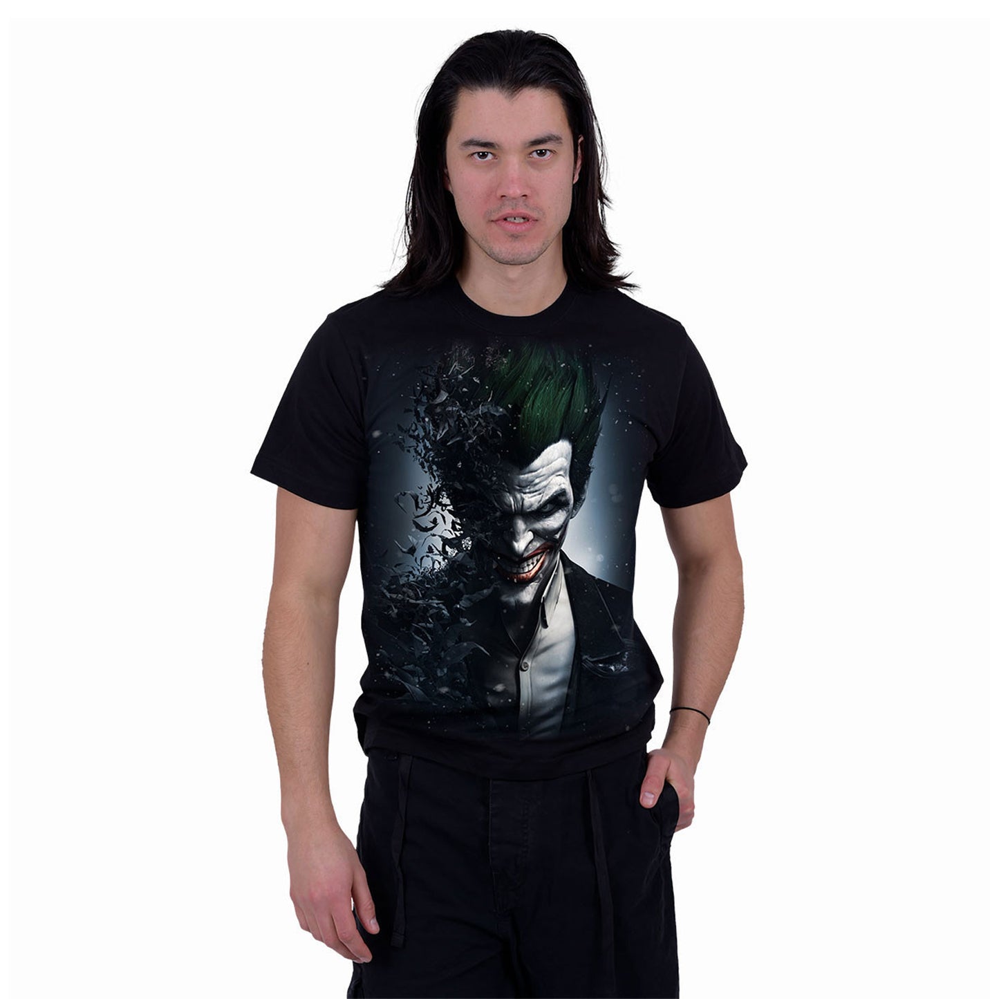 Black - Side - DC Comics Unisex Adult Batman & Joker Back Print T-Shirt