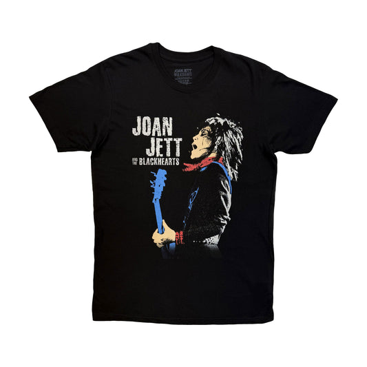 Black - Front - Joan Jett & The Black Hearts Unisex Adult Guitar T-Shirt