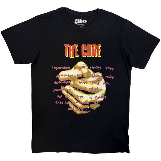 Black - Front - The Cure Unisex Adult Praying Hands Treasure Lyric T-Shirt