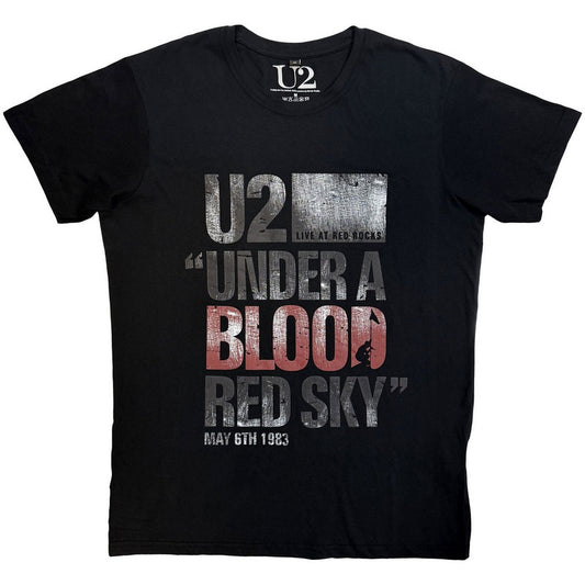 Black - Front - U2 Unisex Adult Blood Red Sky Live T-Shirt