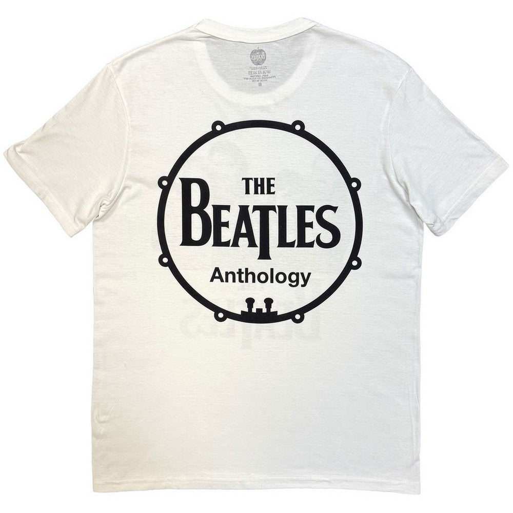 White - Back - The Beatles Unisex Adult Anthology Group Photo Back Print T-Shirt