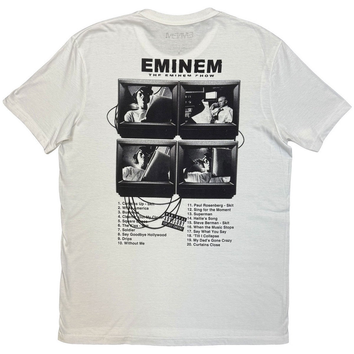 White - Back - Eminem Unisex Adult The Eminem Show Back Print T-Shirt
