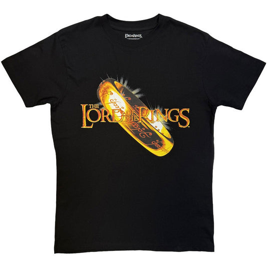 Black - Front - Lord Of The Rings Unisex Adult Gold Ring T-Shirt