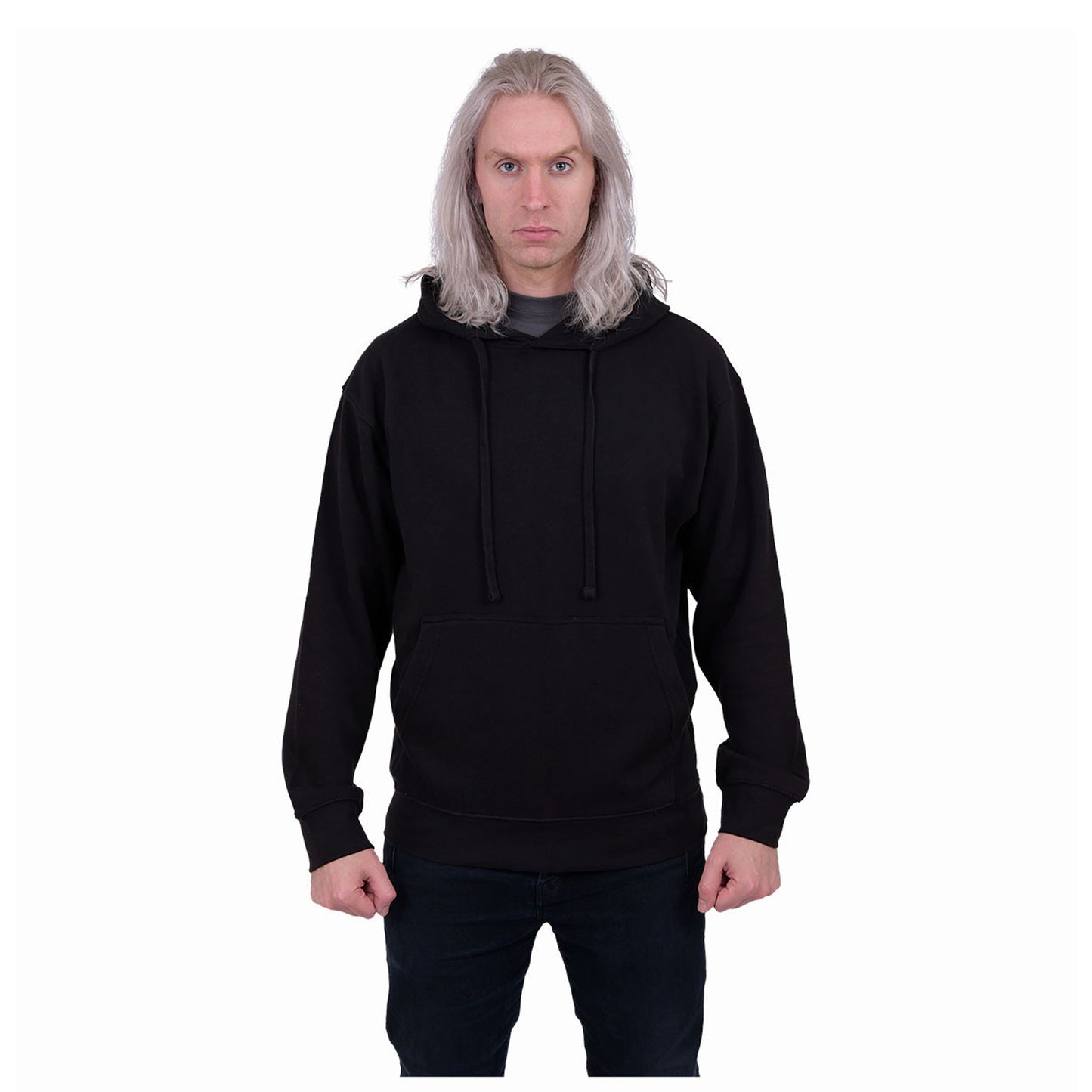 Black - Side - Spiral Unisex Adult Plain Pull Over Hoodie