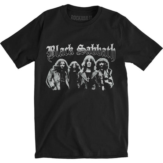 Black - Front - Black Sabbath Unisex Adult Group Shot T-Shirt