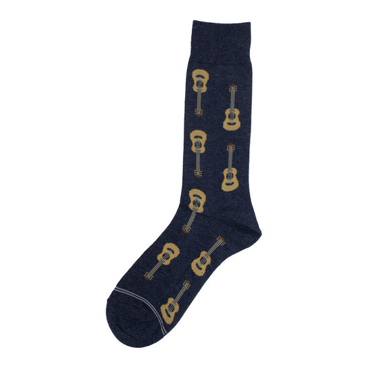 Blue - Front - Perri´s Unisex Adult Acoustic Guitar Crew Socks