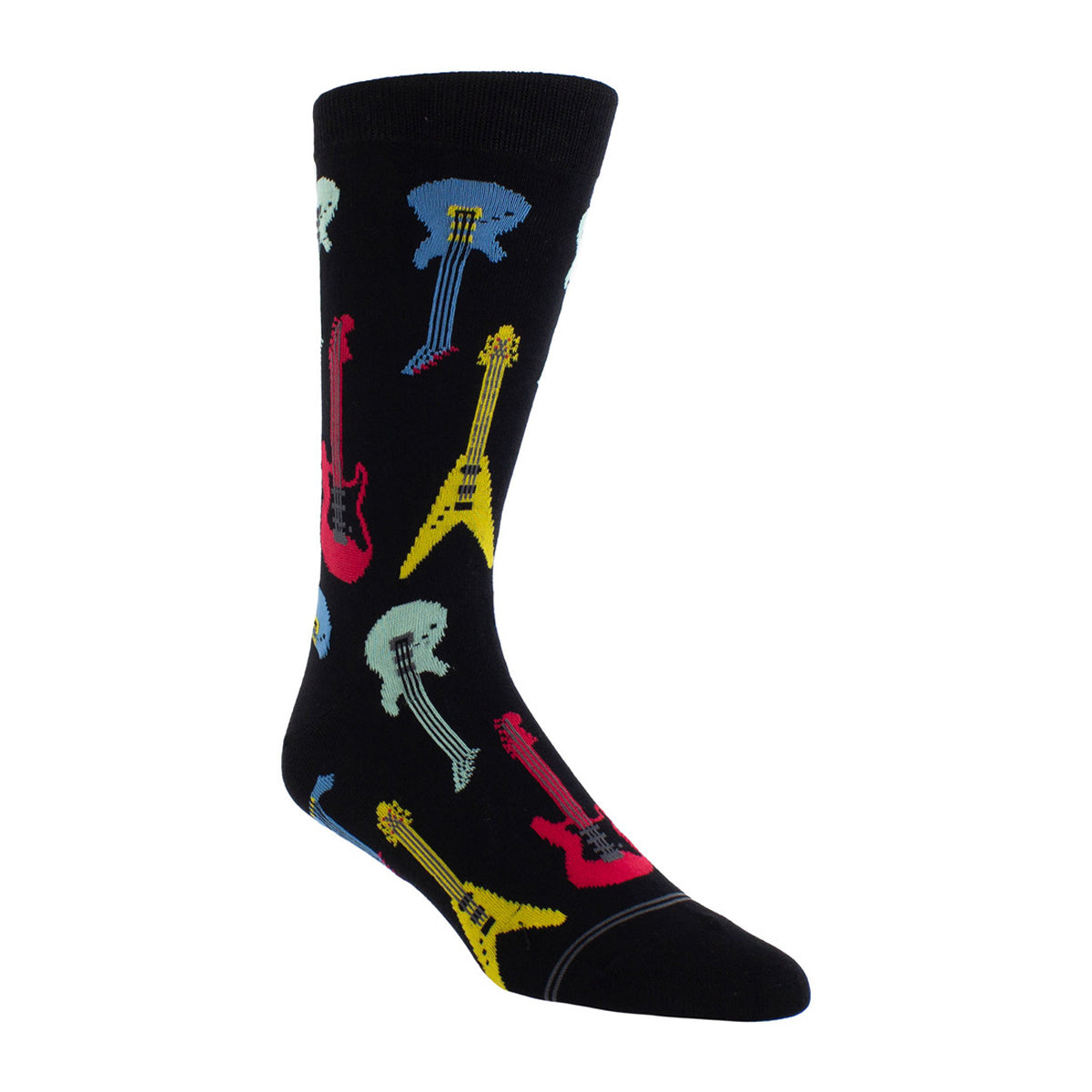 Black - Back - Perri´s Unisex Adult Electric Guitar Crew Socks