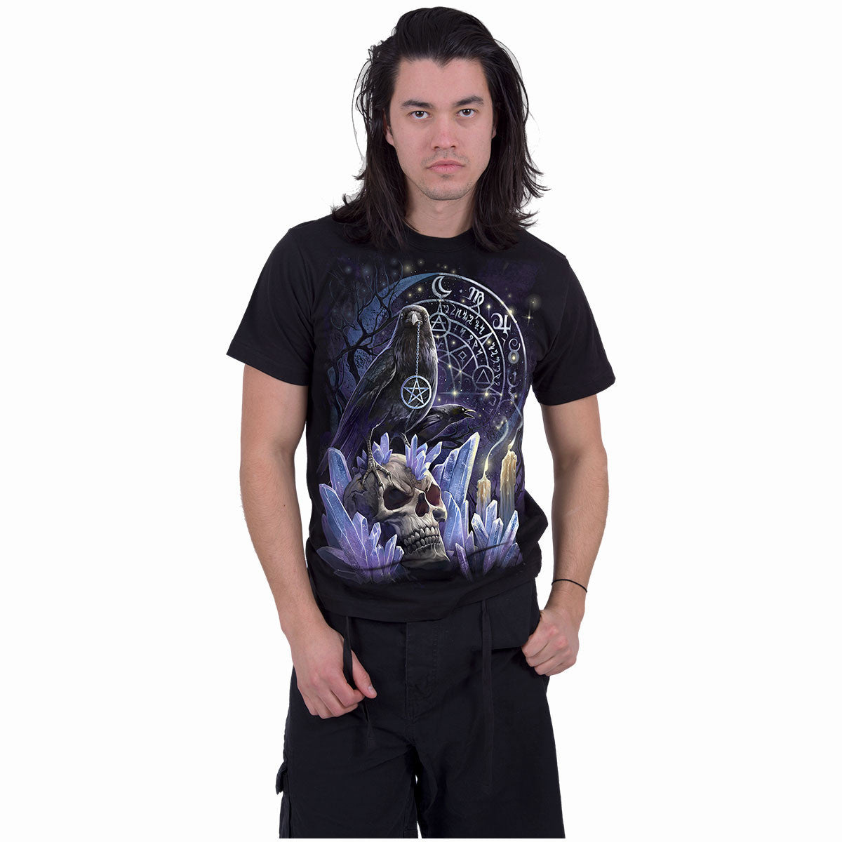 Black - Side - Spiral Direct Unisex Adult Witchcraft Back Print T-Shirt