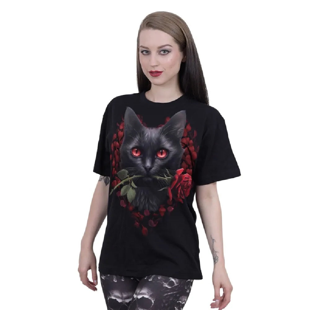 Black - Back - Spiral Direct Unisex Adult Cat´s Love T-Shirt