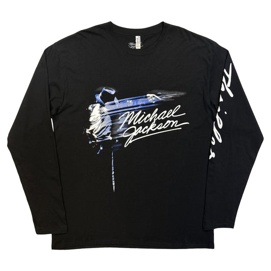 Black - Front - Michael Jackson Unisex Adult Thriller Back Print Long-Sleeved T-Shirt