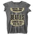 Charcoal Grey - Front - The Beatles Womens-Ladies Carnegie Hall Burnout T-Shirt