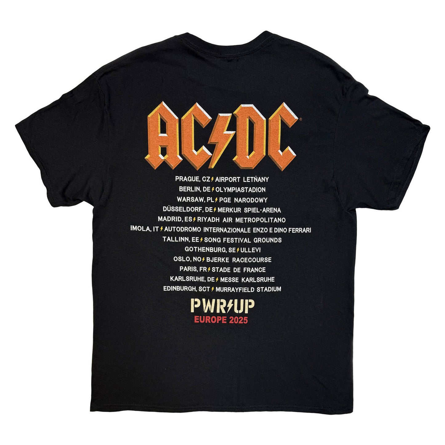 Black - Back - AC-DC Unisex Adult Angus Amps EU Tour ´25 Back Print T-Shirt