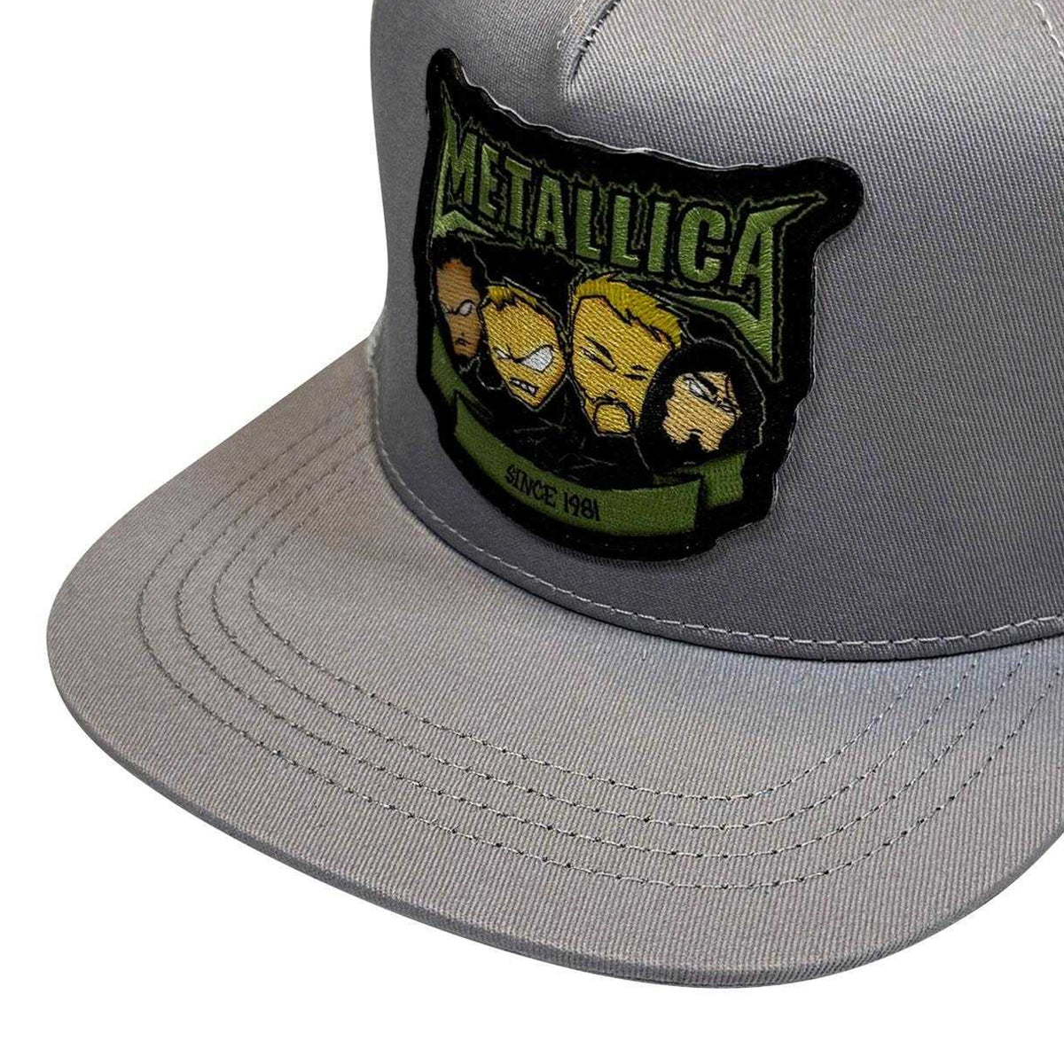 Grey-White - Side - Metallica Squindo Since 81 Mesh Snapback Baseball Cap