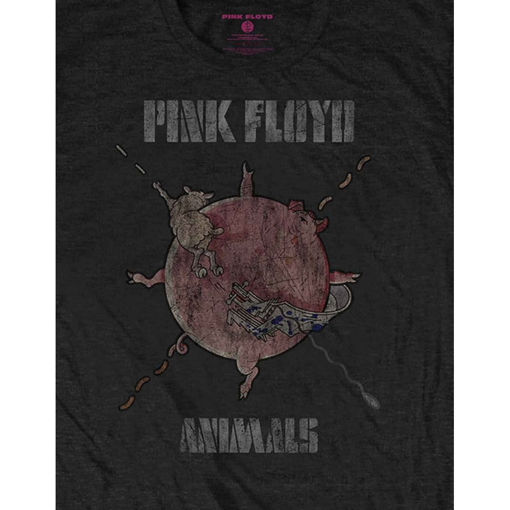 Vintage Black - Side - Pink Floyd Unisex Adult Sheep Chase Vintage T-Shirt