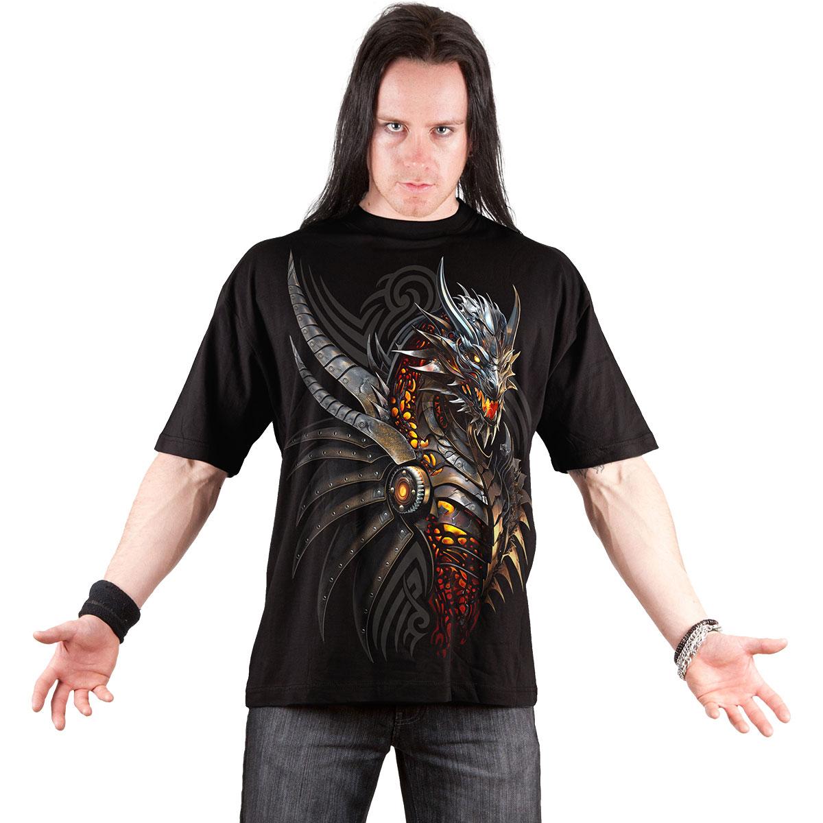 Black - Side - Spiral Direct Unisex Adult Razor Back Back Print T-Shirt
