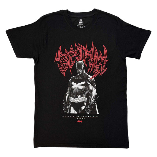 Black - Front - Batman Unisex Adult Defender Of Gotham City T-Shirt