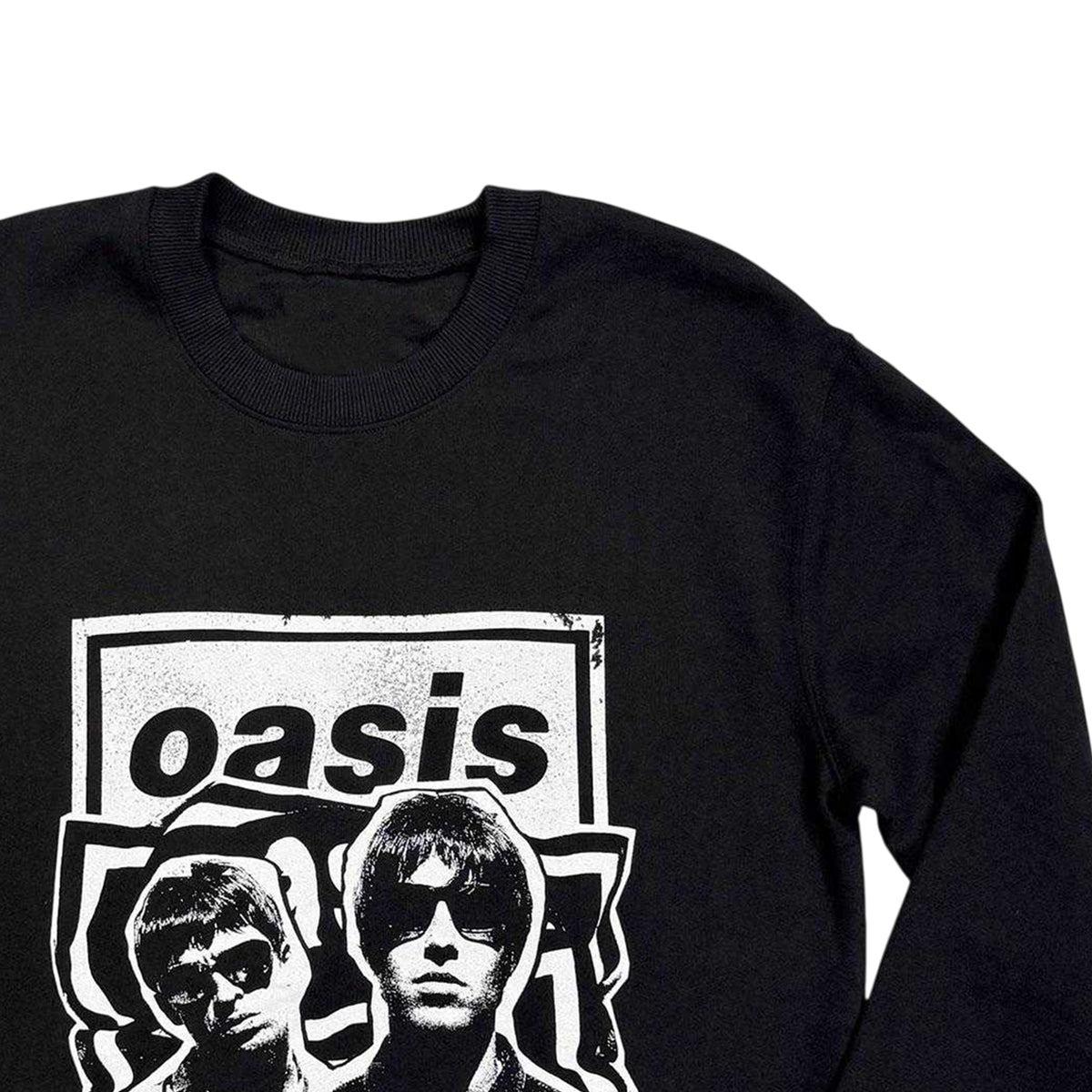 Black - Side - Oasis Unisex Adult Paper Cut-Out Photo Vintage Logo Sweatshirt