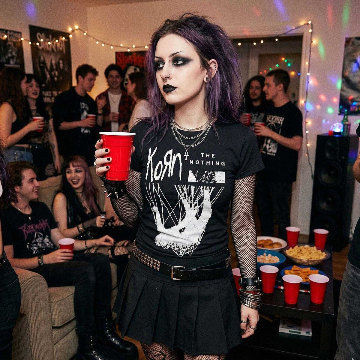 Black - Lifestyle - Korn Unisex Adult The Nothing Carbon T-Shirt