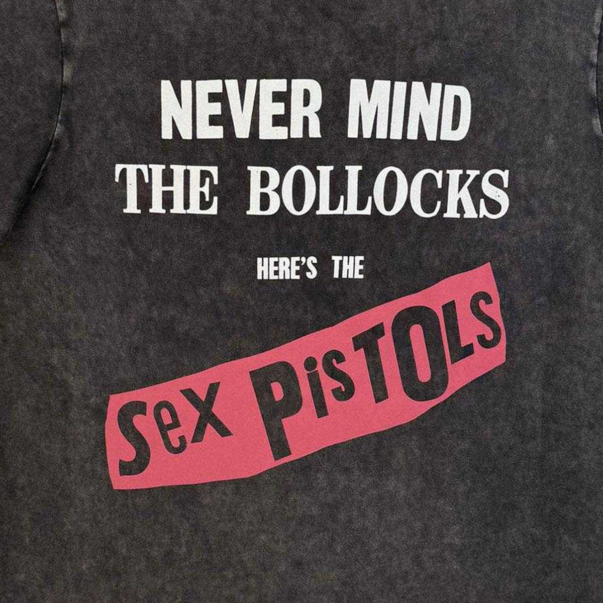 Charcoal Grey - Side - Sex Pistols Unisex Adult Never Mind The Bollocks Album Stone Wash T-Shirt