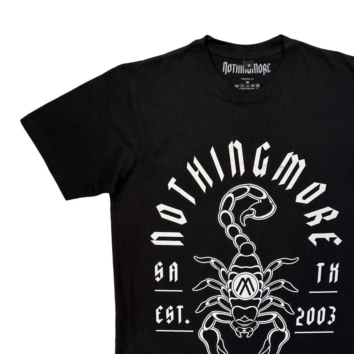 Black - Side - Nothing More Unisex Adult Scorpion Carbon T-Shirt