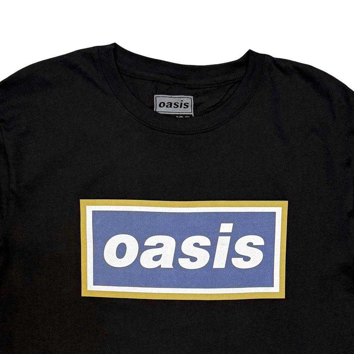 Black - Side - Oasis Unisex Adult Logo Long-Sleeved T-Shirt