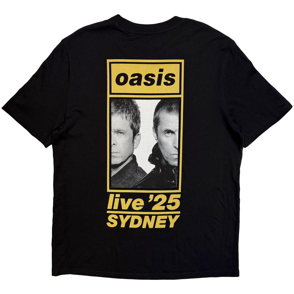 Black - Back - Oasis Unisex Adult Live ´25 Sydney Half Face Back Print T-Shirt