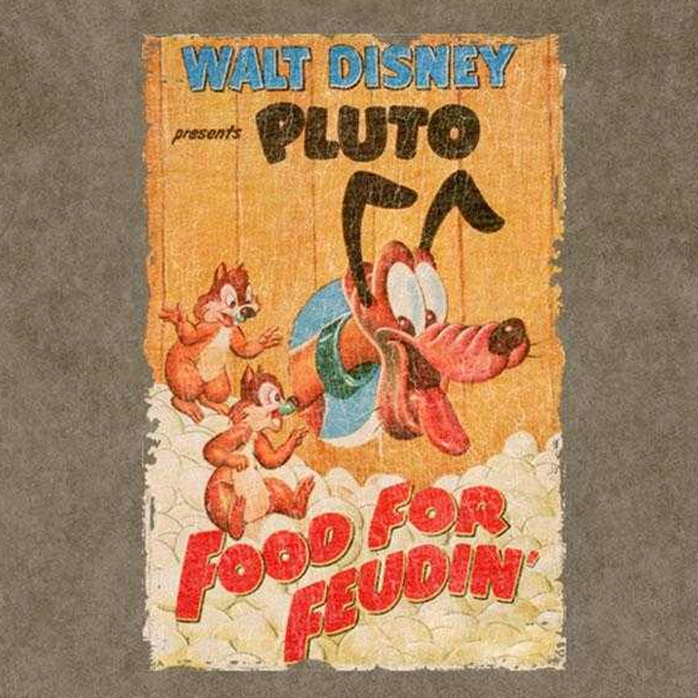 Green - Side - Disney Unisex Adult Food For Feudin Pluto Stone Wash T-Shirt