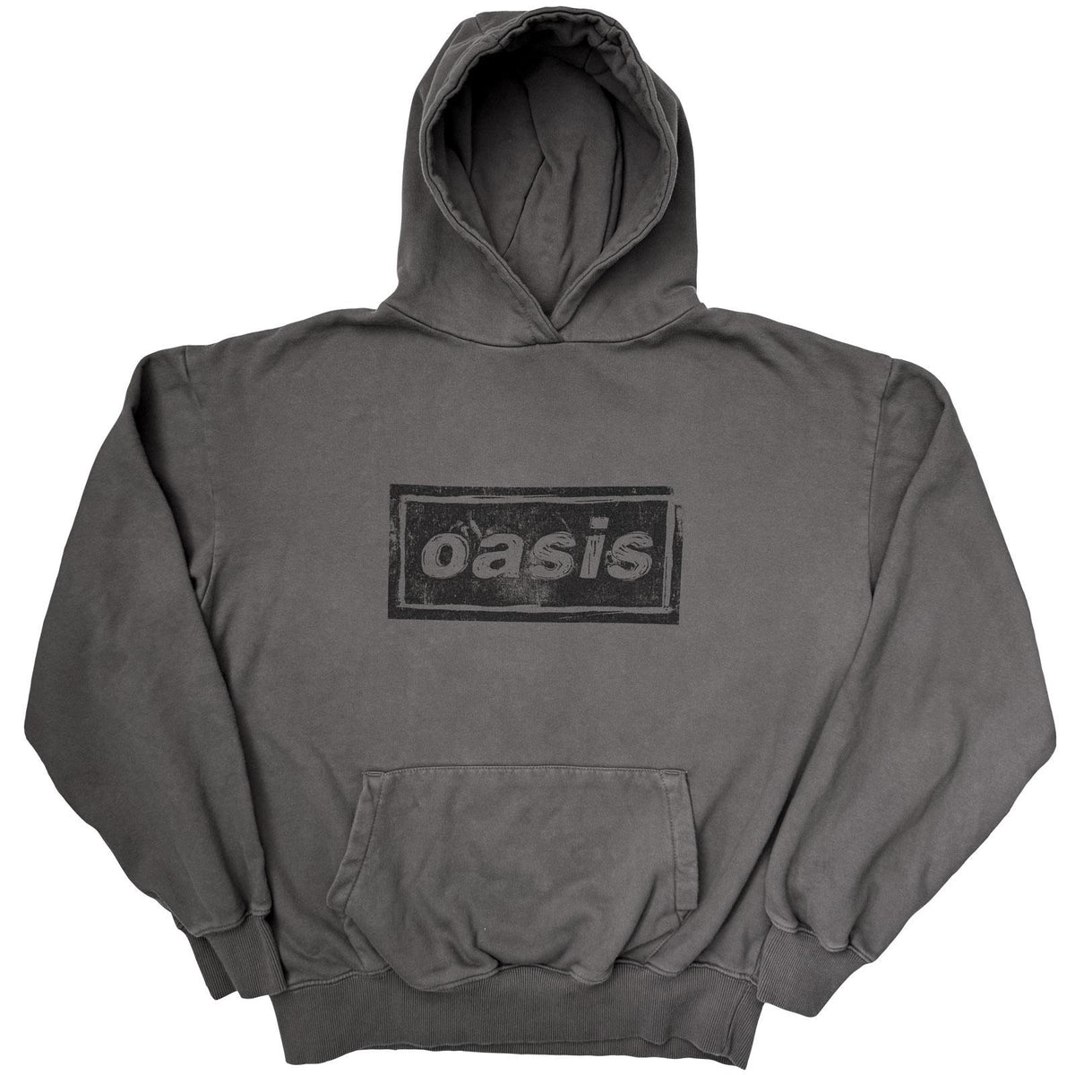 Charcoal Grey - Front - Oasis Unisex Adult Lino Logo Hoodie