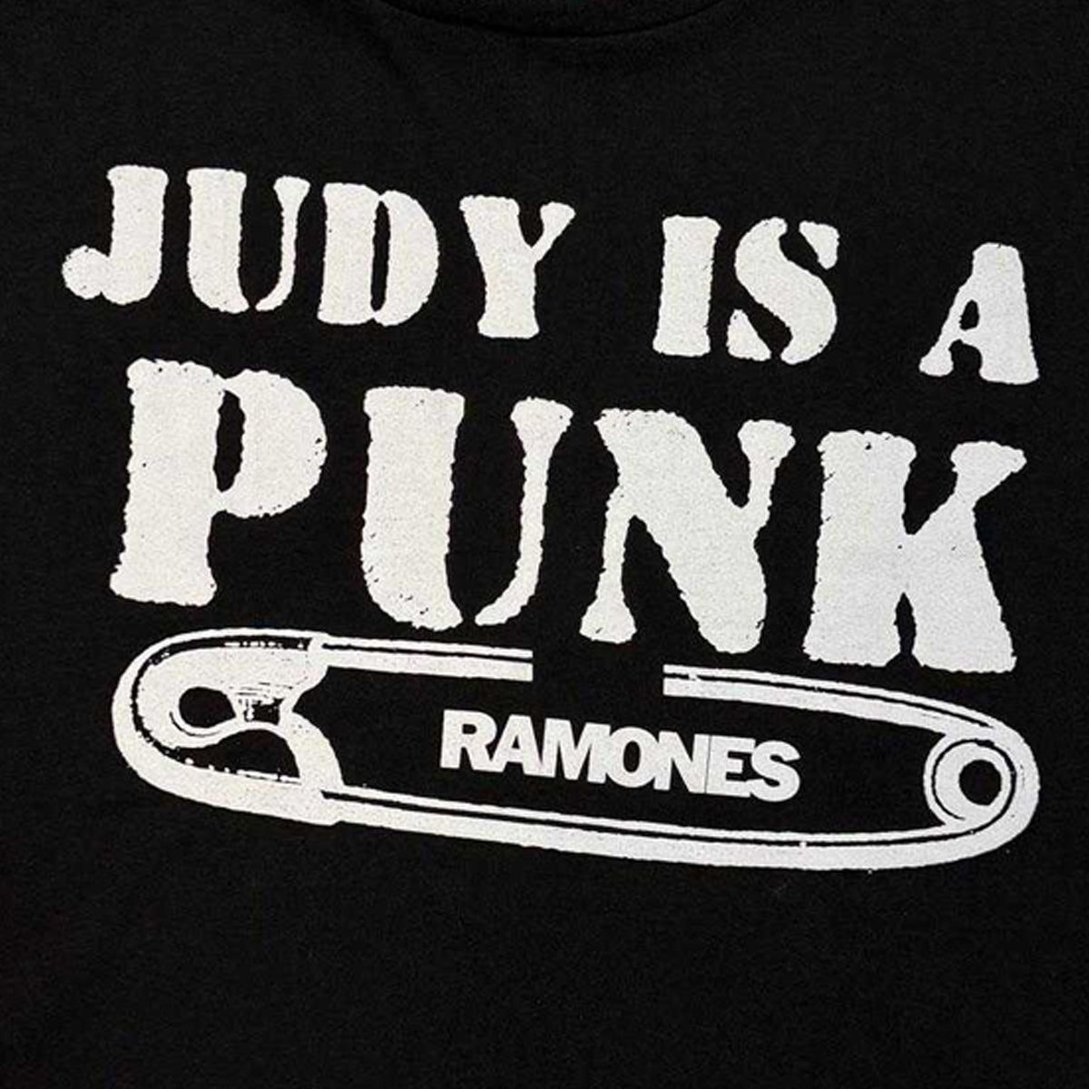 Black - Side - Ramones Womens-Ladies Judy Is A Punk Crop Top